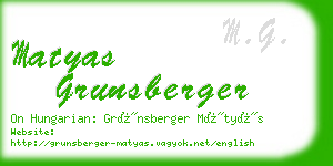 matyas grunsberger business card